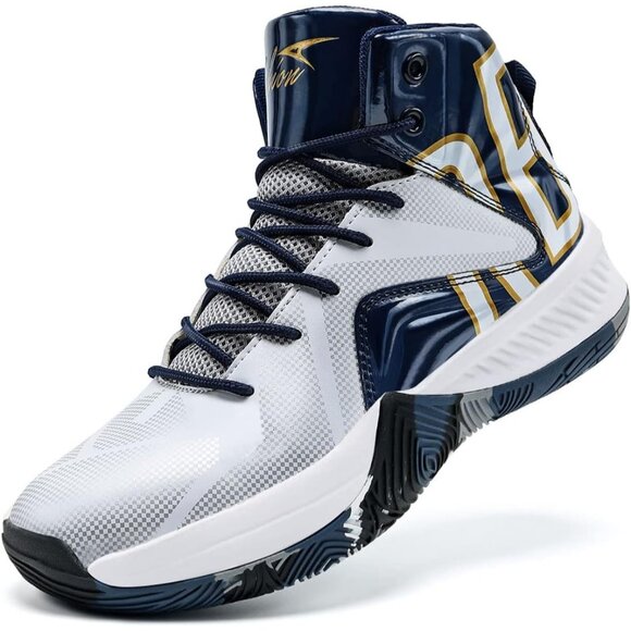 🆕Men White Basketball Shoes Lightweight Breathable Sneakers Slip Sports Shoes